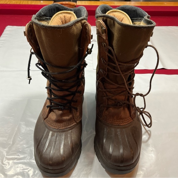 SOREL Kaufman BROWN Olive BOOTS Gore-Tex Waterproof Insulated Heavy Treads Sz 9 - Picture 9 of 13